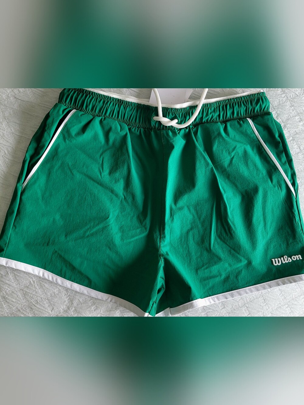 Wilson Green Athletic Shorts with White Accents